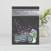 Motorrad-Hochzeits-Einladung mit Weckglas Einladung (Stehend Vorderseite)