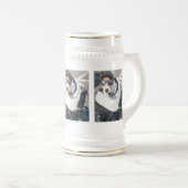 Motorrad Hog Hund Geboren zu fahren Russell Terrie Bierglas (VorderseiteRechts)