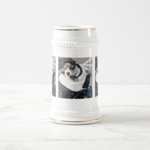 Motorrad Hog Hund Geboren zu fahren Russell Terrie Bierglas