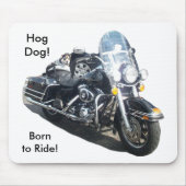 Motorrad Hog Hund Geboren zu fahren Russell Terrie Mousepad (Vorne)