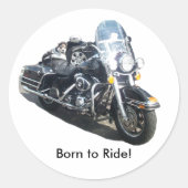 Motorrad Hog Hund Geboren zu fahren Russell Terrie Runder Aufkleber (Vorderseite)