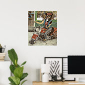 Motorrad 🏍️ Hund 🐕 Poster (Heimbüro)