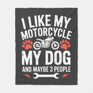 Motorrad Hund Sarkastischer Spruch Hunde Humor Fleecedecke