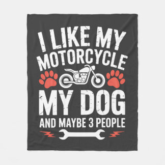 Motorrad Hund Sarkastischer Spruch Hunde Humor Fleecedecke