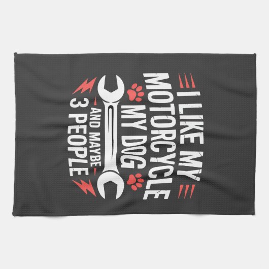 Motorrad-Hundebesitzer-Humor Geschirrtuch (Horizontal)