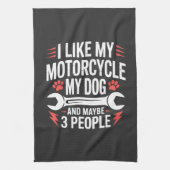 Motorrad-Hundebesitzer-Humor Geschirrtuch (Vertikal)