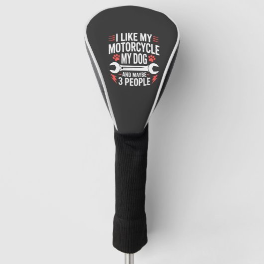Motorrad-Hundebesitzer-Humor Golf Headcover (Vorderseite)