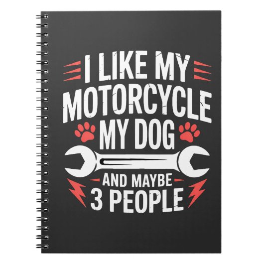 Motorrad-Hundebesitzer-Humor Notizblock (Vorderseite)