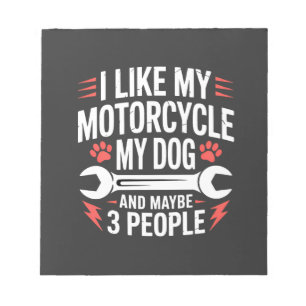 Motorrad-Hundebesitzer-Humor Notizblock