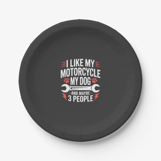 Motorrad-Hundebesitzer Humor Pappteller (Vorderseite)