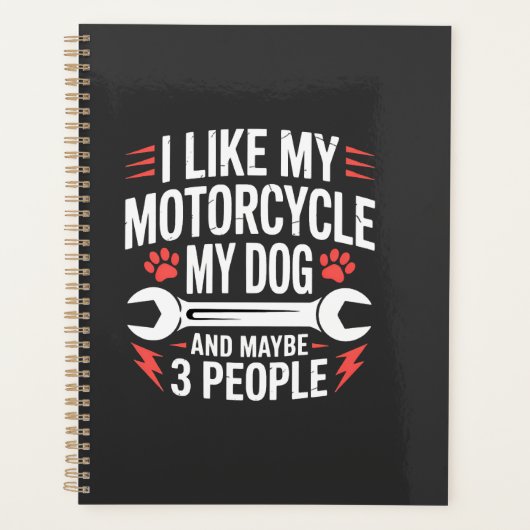 Motorrad-Hundebesitzer-Humor Planer (Vorderseite)