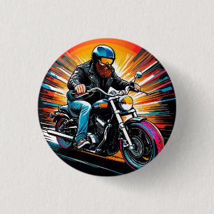Motorrad-Illustration mit Fahrer Button