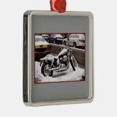 "Motorrad im Winter" Ornament (Rechts)