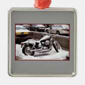 "Motorrad im Winter" Ornament (Vorne)