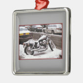 "Motorrad im Winter" Ornament (Links)