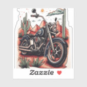 Motorrad im Wüstenkaktus-Western-Set Aufkleber (Blatt)
