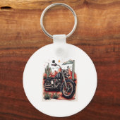 Motorrad im Wüstenkaktus-Western-Set Schlüsselanhänger (Vorderseite)