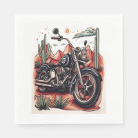 Motorrad im Wüstenkaktus-Western-Set