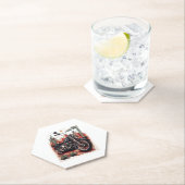 Motorrad im Wüstenkaktus-Western-Set Untersetzer (Vor Ort)