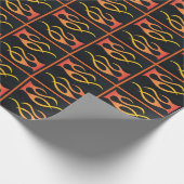 Motorrad-Imitat Leder-Orange-Bikerflasche Geschenkpapier (Ecke)