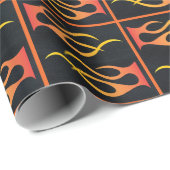 Motorrad-Imitat Leder-Orange-Bikerflasche Geschenkpapier (Rolleneckpunkt)