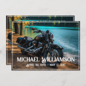 Motorrad in der Nähe der Wasserfeier des Lebens Einladung (Vorne/Hinten)