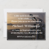 Motorrad in der Nähe von Wasser Foto Feier des Leb Einladung (Rückseite)