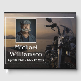 Motorrad in der Nähe von Wasser Foto Feier des Leb Gästebuch