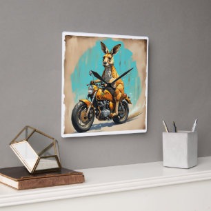 Motorrad Kangaroo Quadratische Wanduhr