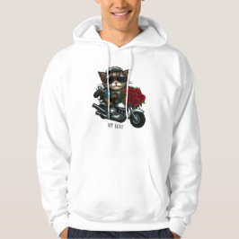 Motorrad-Katzenfahrten rote Rosen Blume meine Lieb Hoodie
