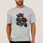 Motorrad-Katzenfahrten rote Rosen Blume meine Lieb T-Shirt (Vorderseite)