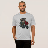 Motorrad-Katzenfahrten rote Rosen Blume meine Lieb T-Shirt (Vorne ganz)