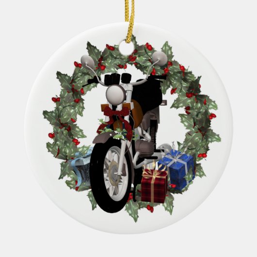 Motorrad-Kleider und Geschenke Rundreise-Ornament Keramik Ornament (Vorne)