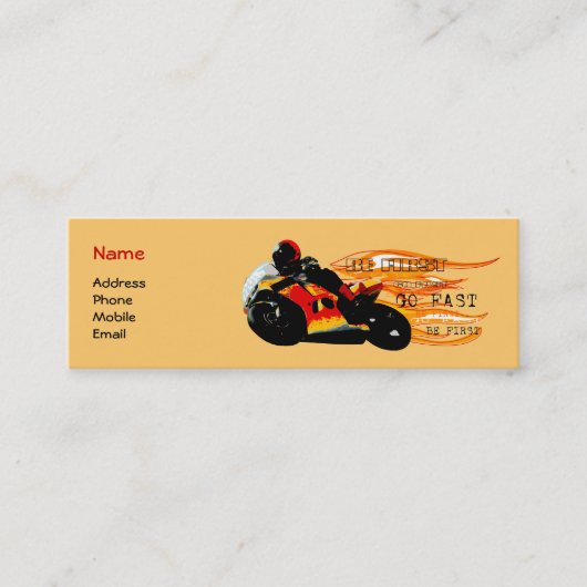 Motorrad-Laufen Mini Visitenkarte (Vorderseite)
