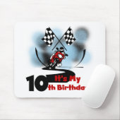 Motorrad-laufender 10. Geburtstag Mousepad (Mit Mouse)