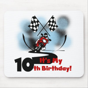 Motorrad-laufender 10. Geburtstag Mousepad