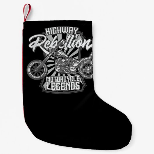 Motorrad-Legenden auf dem Highway Art Geschenk Kleiner Weihnachtsstrumpf (Vorderseite)