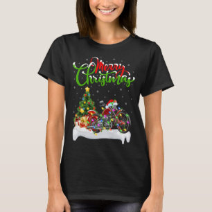 Motorrad Lover Xmas Lighting Santa Motorrad T-Shirt