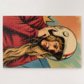 Motorrad Mädchen  Puzzle (Horizontal)