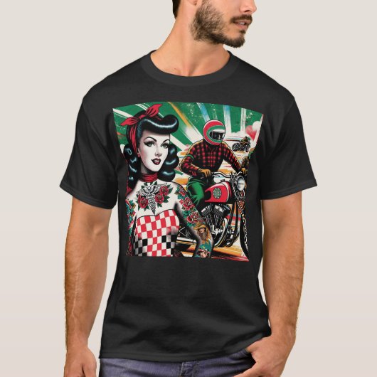 Motorrad Mädchen T-Shirt (Vorderseite)