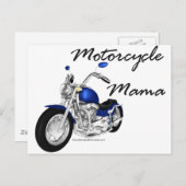 Motorrad Mama Postkarte (Vorne/Hinten)