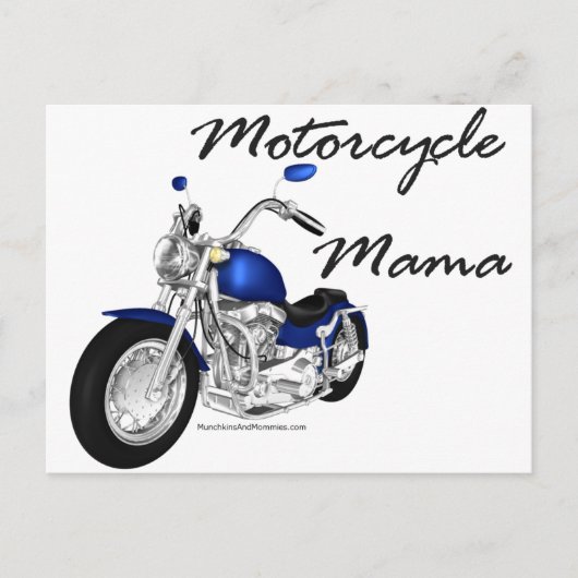 Motorrad Mama Postkarte (Vorderseite)