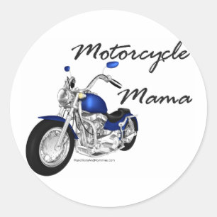 Motorrad Mama Runder Aufkleber