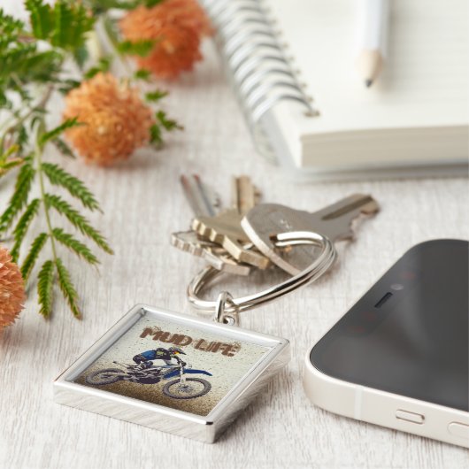 Motorrad-Mann Dirt Bike Mud Life Mud Bogging Schlüsselanhänger (Seite)