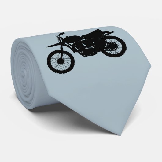 "Motorrad-Mann" Typ-Image auf Silver Grau Krawatte (Gerollt)