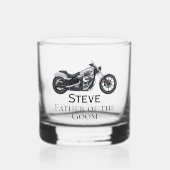 Motorrad Männer Trauzeuge Vater von Groom Geschenk Whiskyglas (Vorderseite)