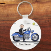 Motorrad - Männlicher Cartoon Schlüsselanhänger (Vorderseite)