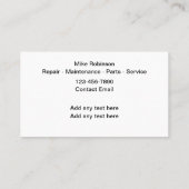 Motorrad-Mechanische, einzigartige Visitenkarten Visitenkarte (Rückseite)