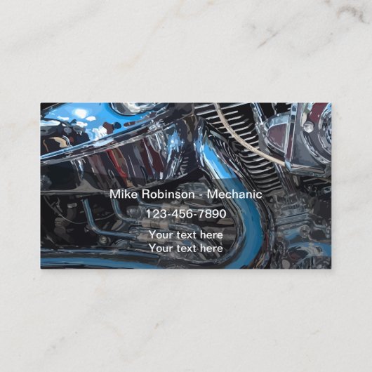 Motorrad-Mechanische, zweiseitige Visitenkarten Visitenkarte (Rückseite)