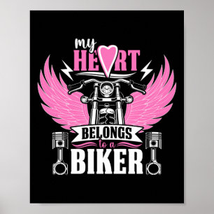 Motorrad mein Herz gehört einer Biker-Freundin Poster